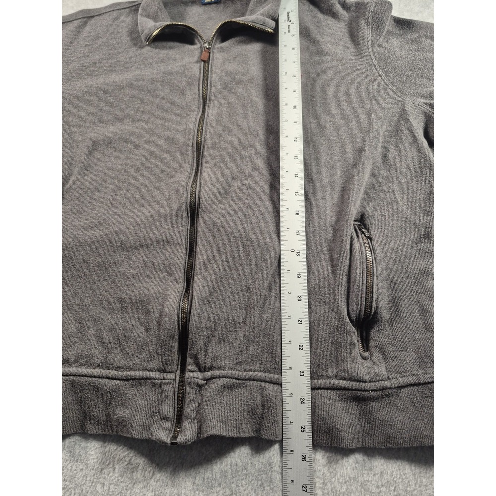 Polo Ralph Lauren Sweater Mens XL Gray Full Zip Jacket Estate Rib Red Pony Logo - Picture 4 of 8